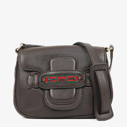 Gucci Dressage Umhängetasche aus braunem Leder