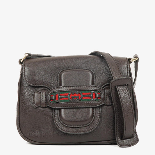 Gucci Dressage Umhängetasche aus braunem Leder