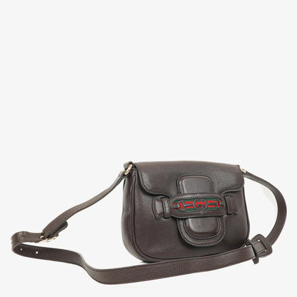Gucci Dressage Umhängetasche aus braunem Leder