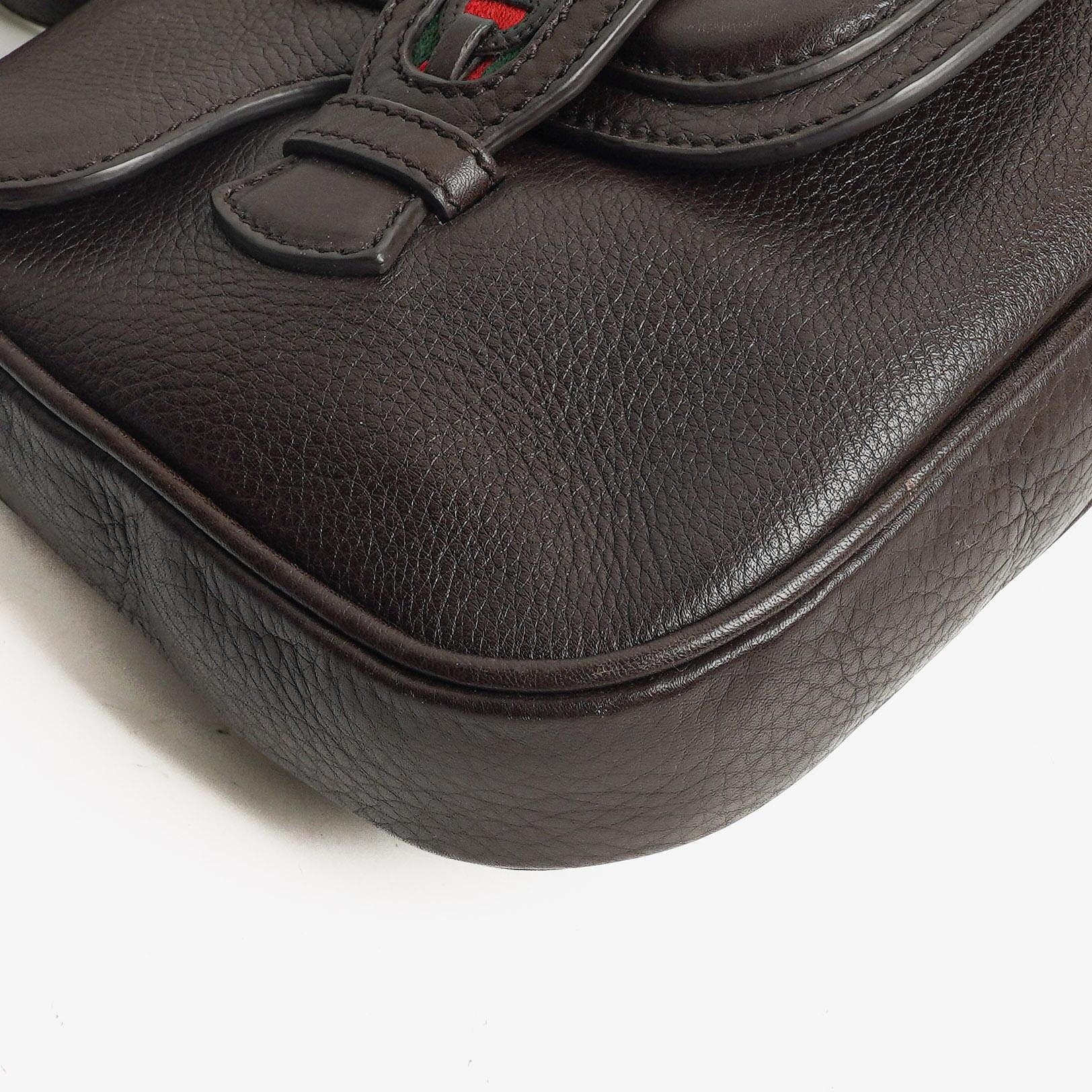 Gucci Dressage Umhängetasche aus braunem Leder