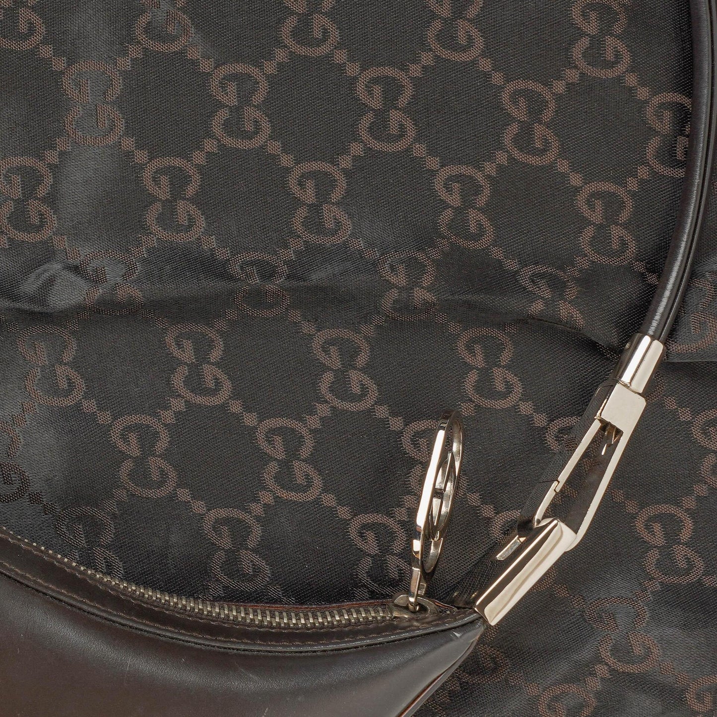 Gucci Schulter-Hobo-Tasche aus braunem Leder