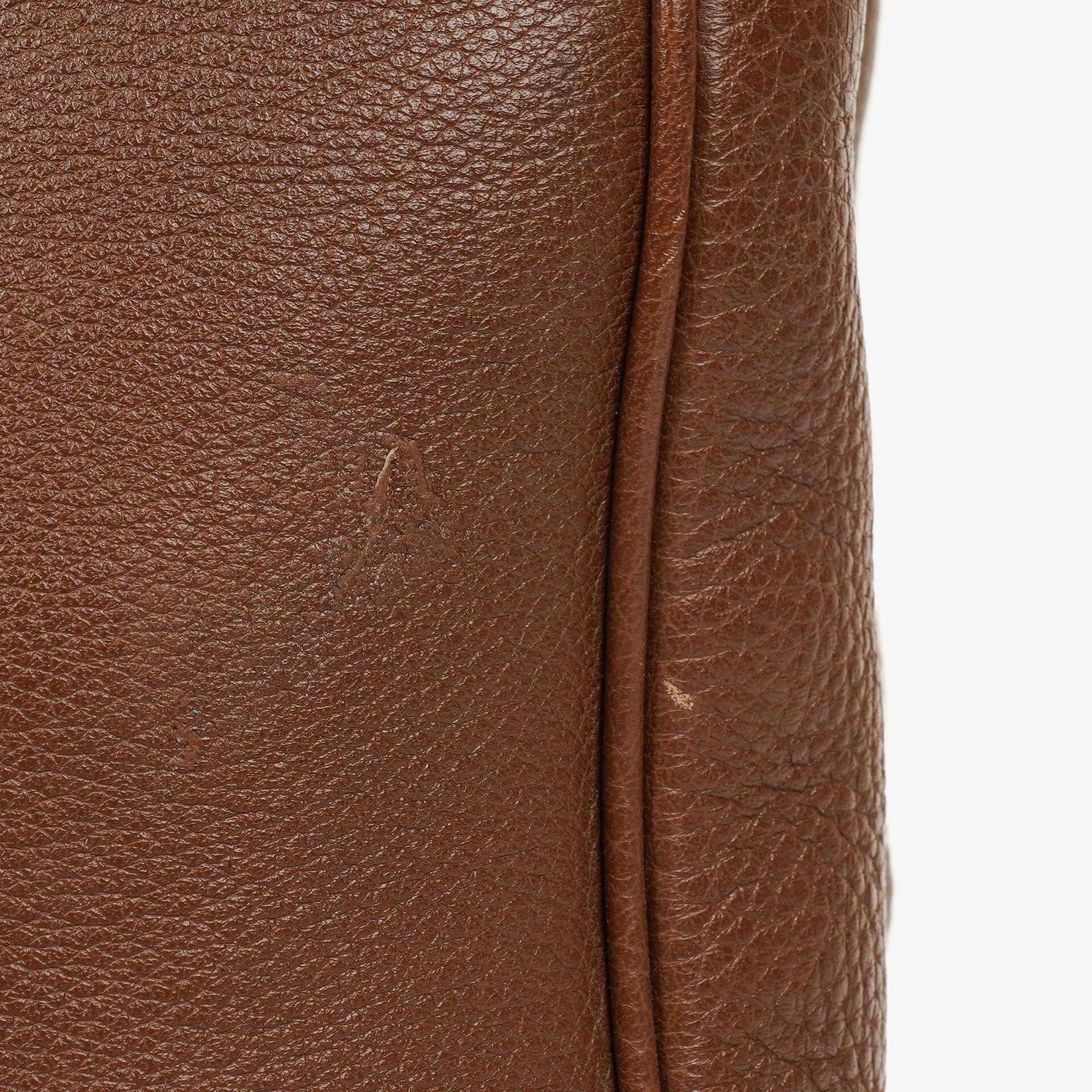 Gucci Medium Bamboo Shopper Tote aus braunem genarbtem Kalbsleder