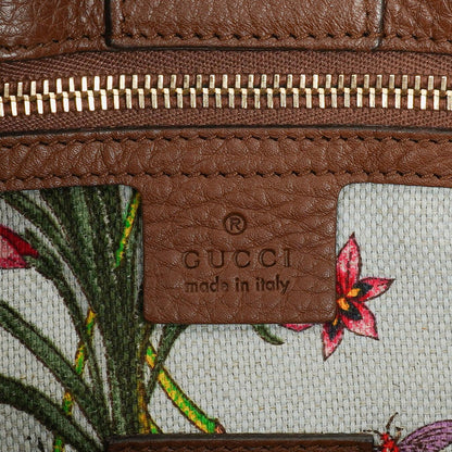 Gucci Medium Bamboo Shopper Tote aus braunem genarbtem Kalbsleder