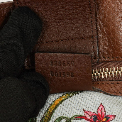 Gucci Medium Bamboo Shopper Tote aus braunem genarbtem Kalbsleder