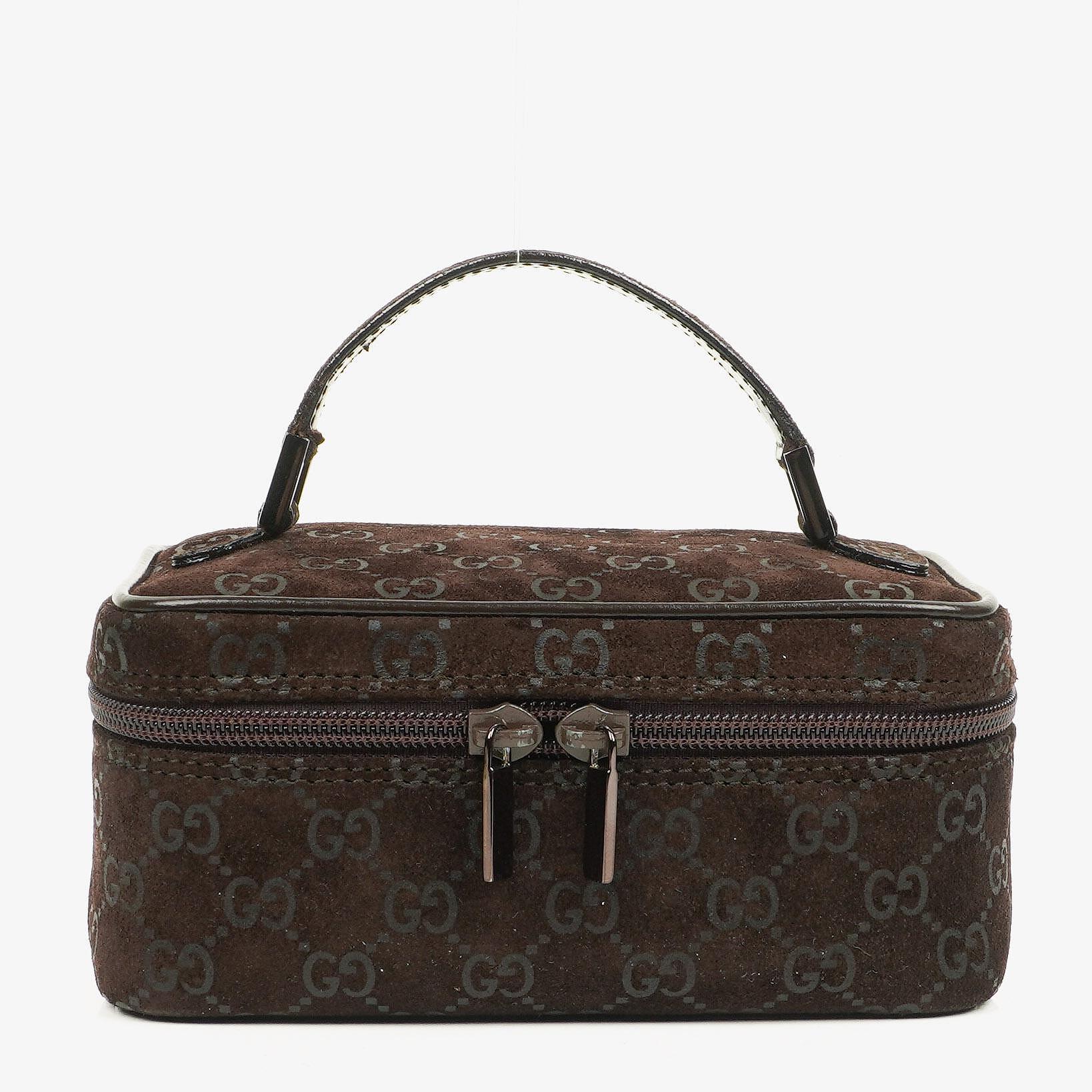 Gucci GG Vanity Tasche aus braunem Wildleder