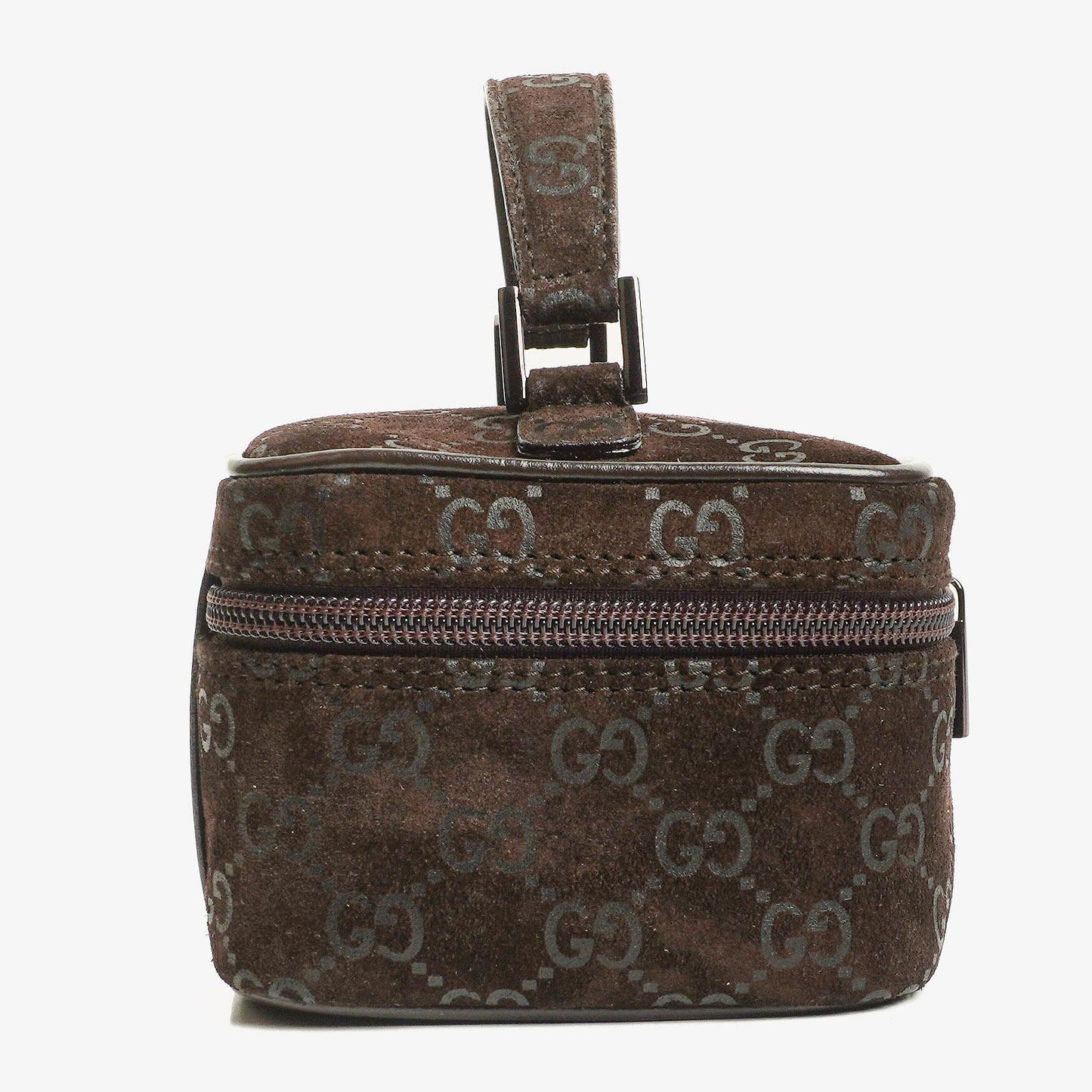 Gucci GG Vanity Tasche aus braunem Wildleder
