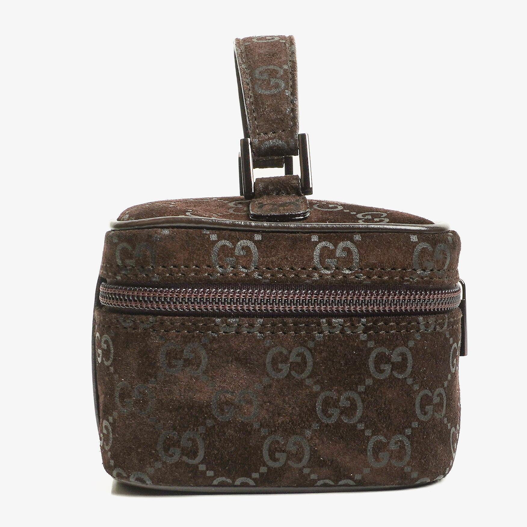 Gucci GG Vanity Tasche aus braunem Wildleder