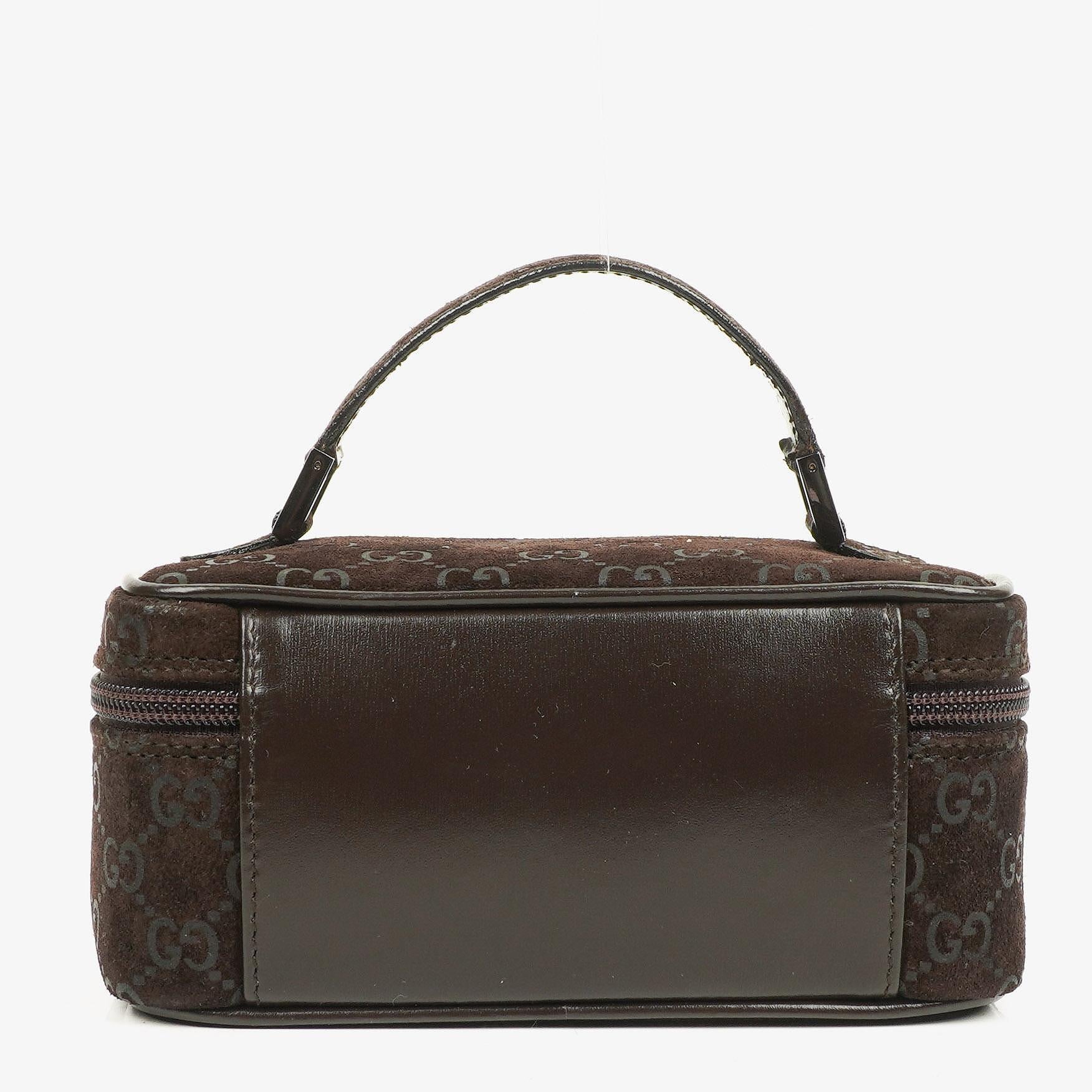 Gucci GG Vanity Tasche aus braunem Wildleder