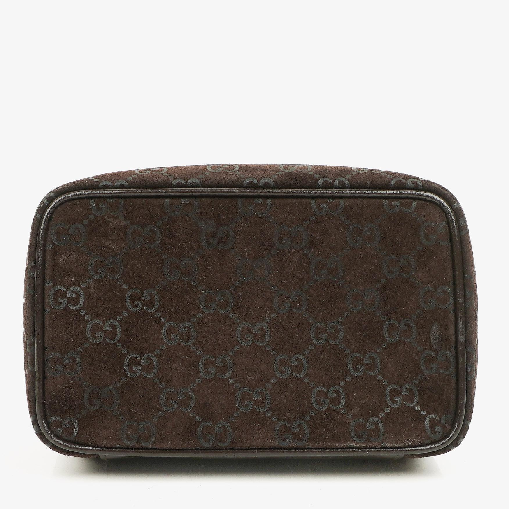 Gucci GG Vanity Tasche aus braunem Wildleder