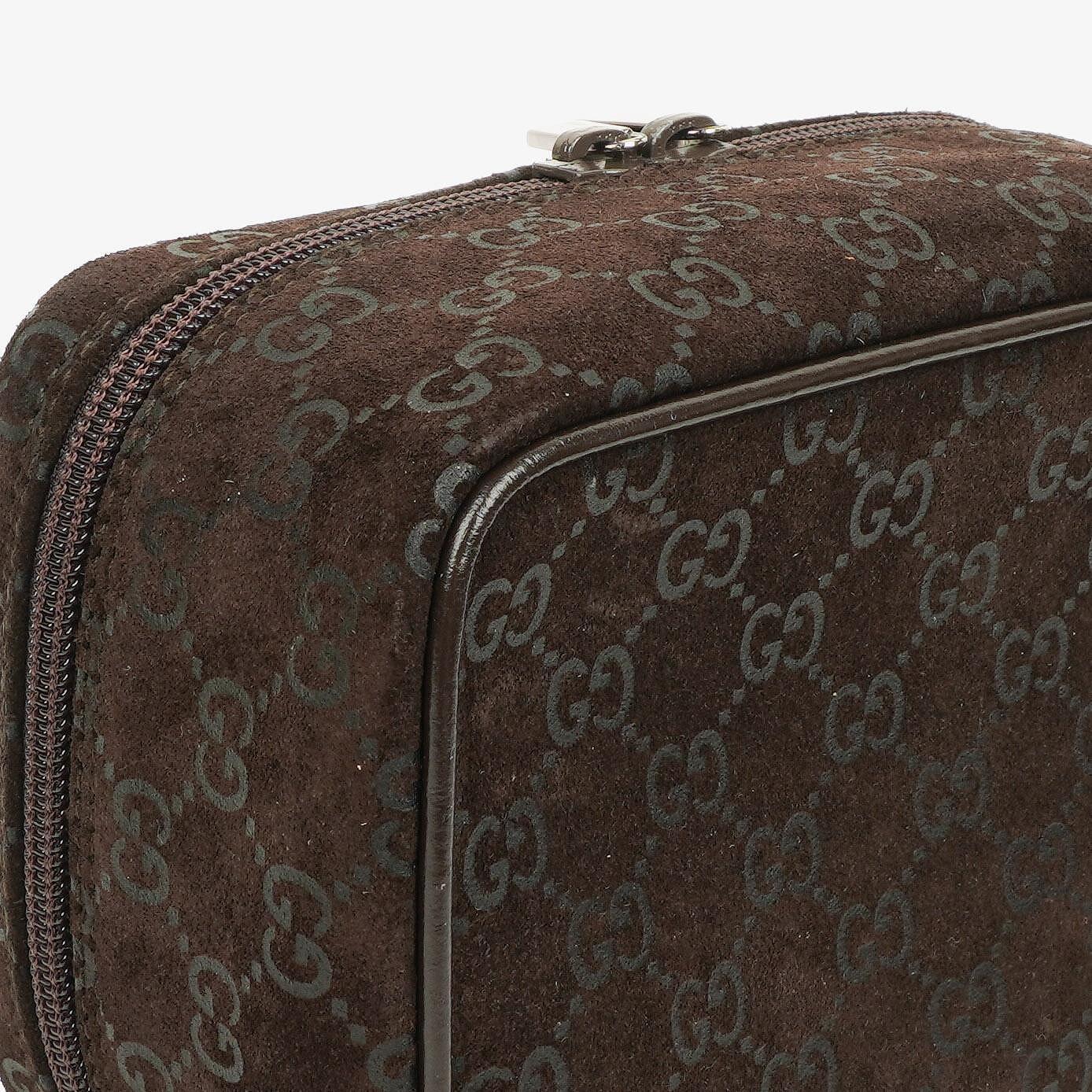 Gucci GG Vanity Tasche aus braunem Wildleder