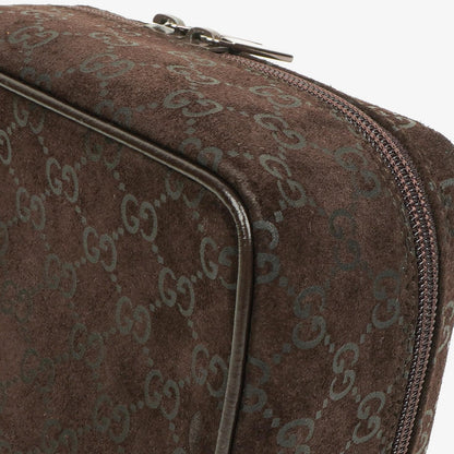 Gucci GG Vanity Tasche aus braunem Wildleder