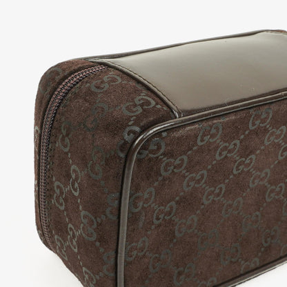 Gucci GG Vanity Tasche aus braunem Wildleder