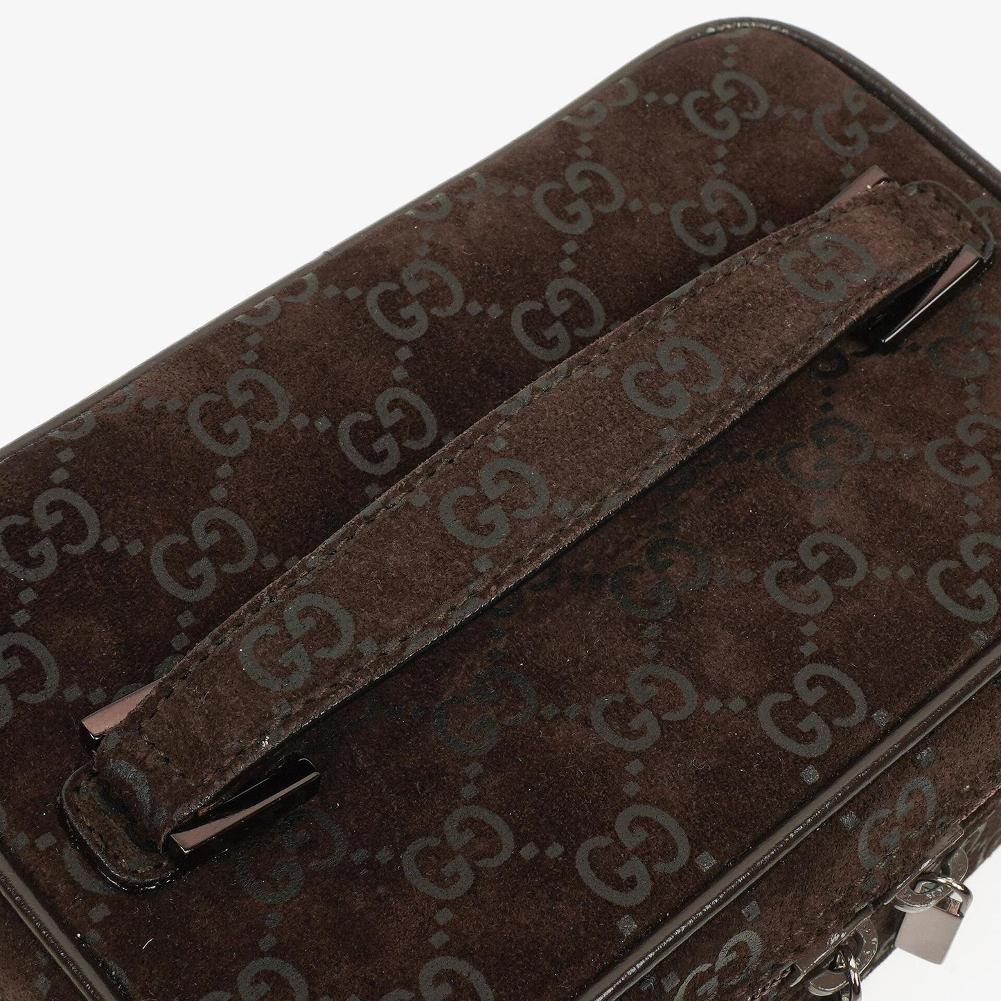 Gucci GG Vanity Tasche aus braunem Wildleder