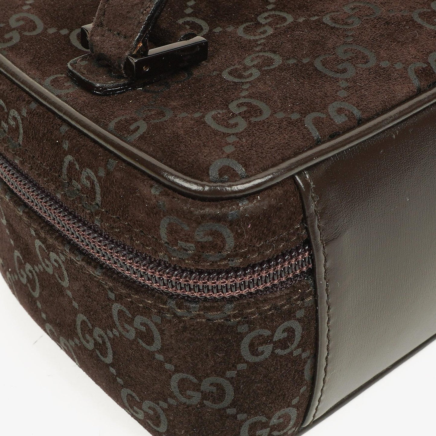 Gucci GG Vanity Tasche aus braunem Wildleder