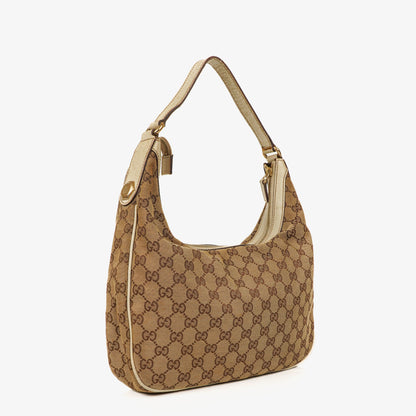 Gucci Charmy GG Canvas Hobo-Tasche in Beige