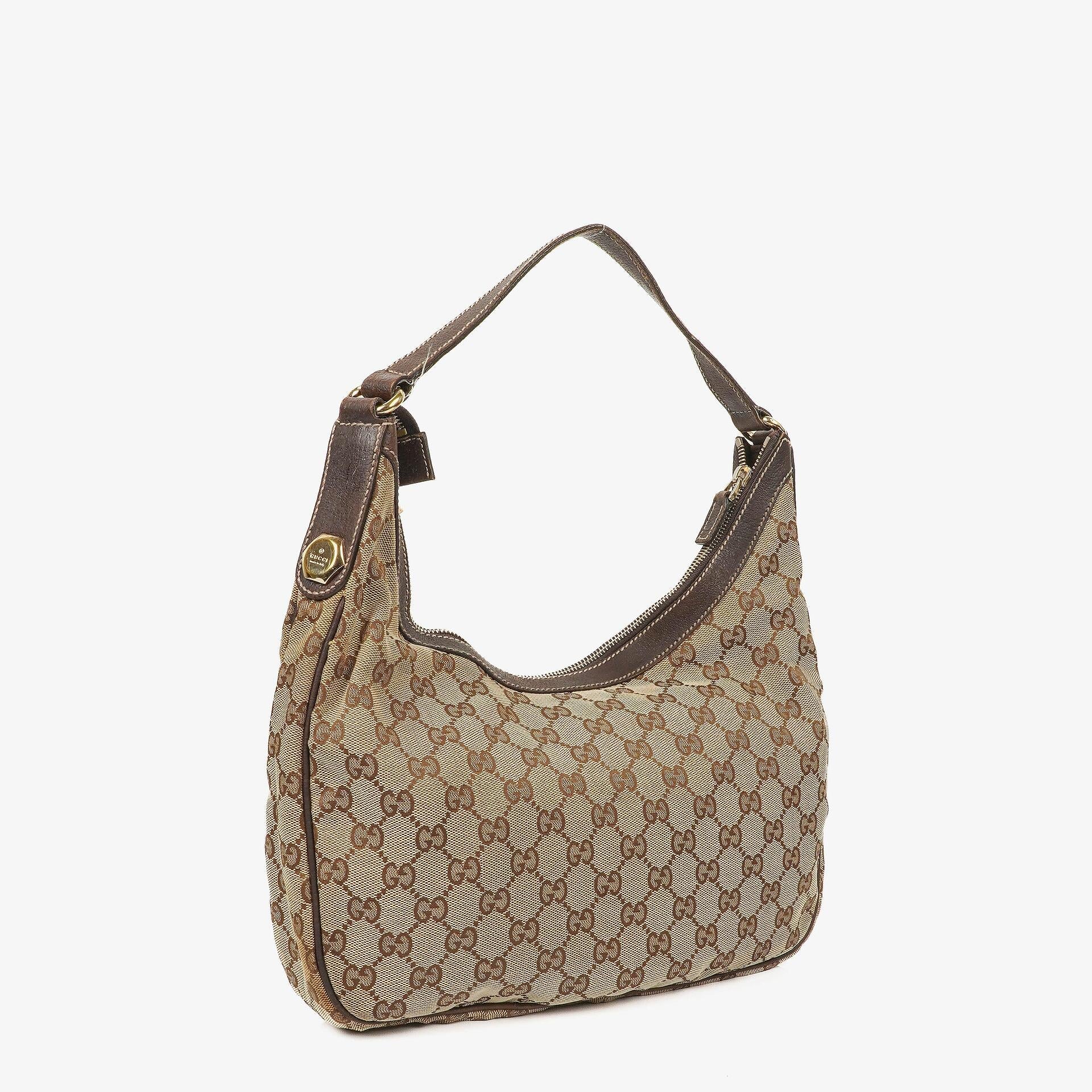 Gucci Charmy Hobo-Tasche aus beigem GG Canvas