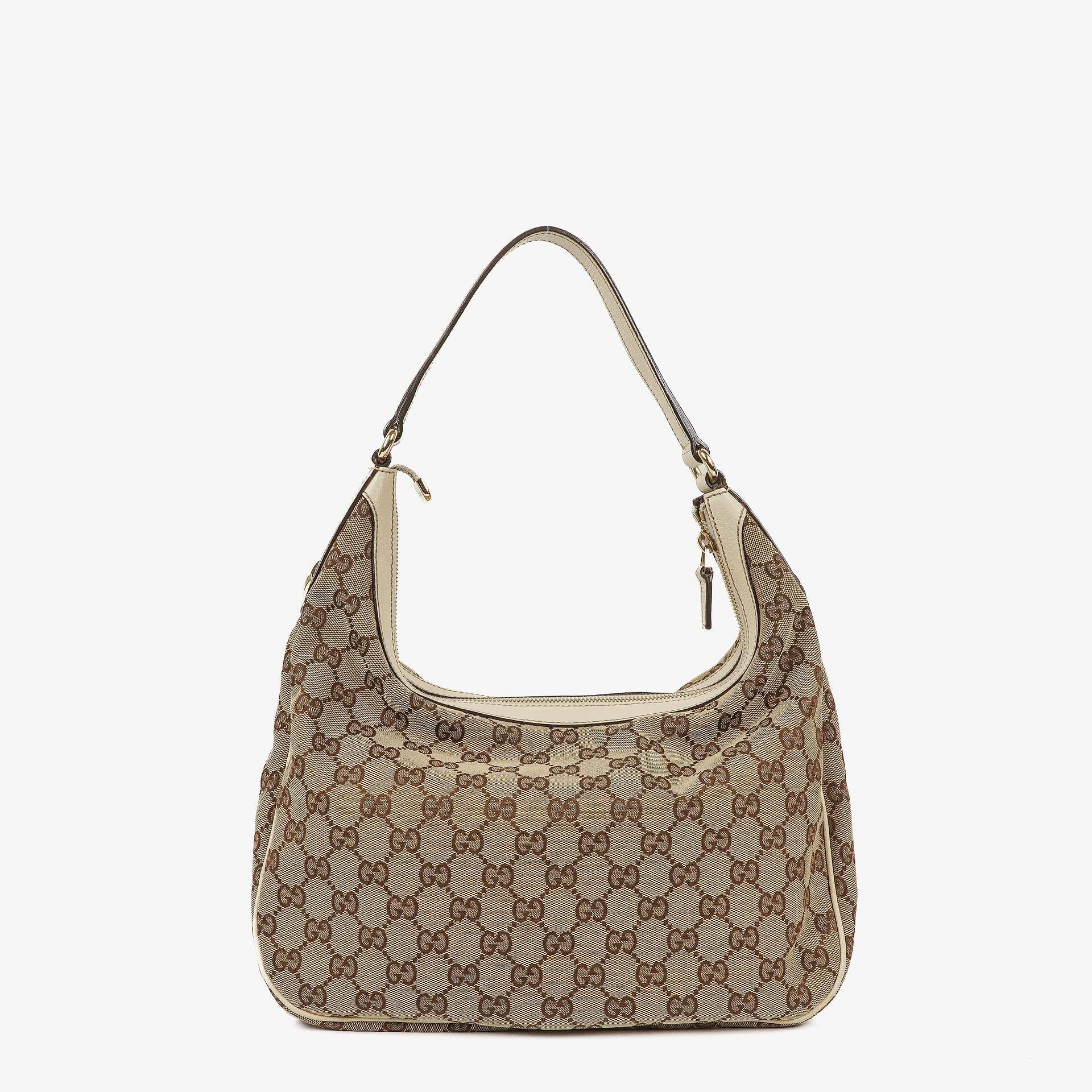 Gucci Charmy Beige GG Canvas Hobo-Tasche