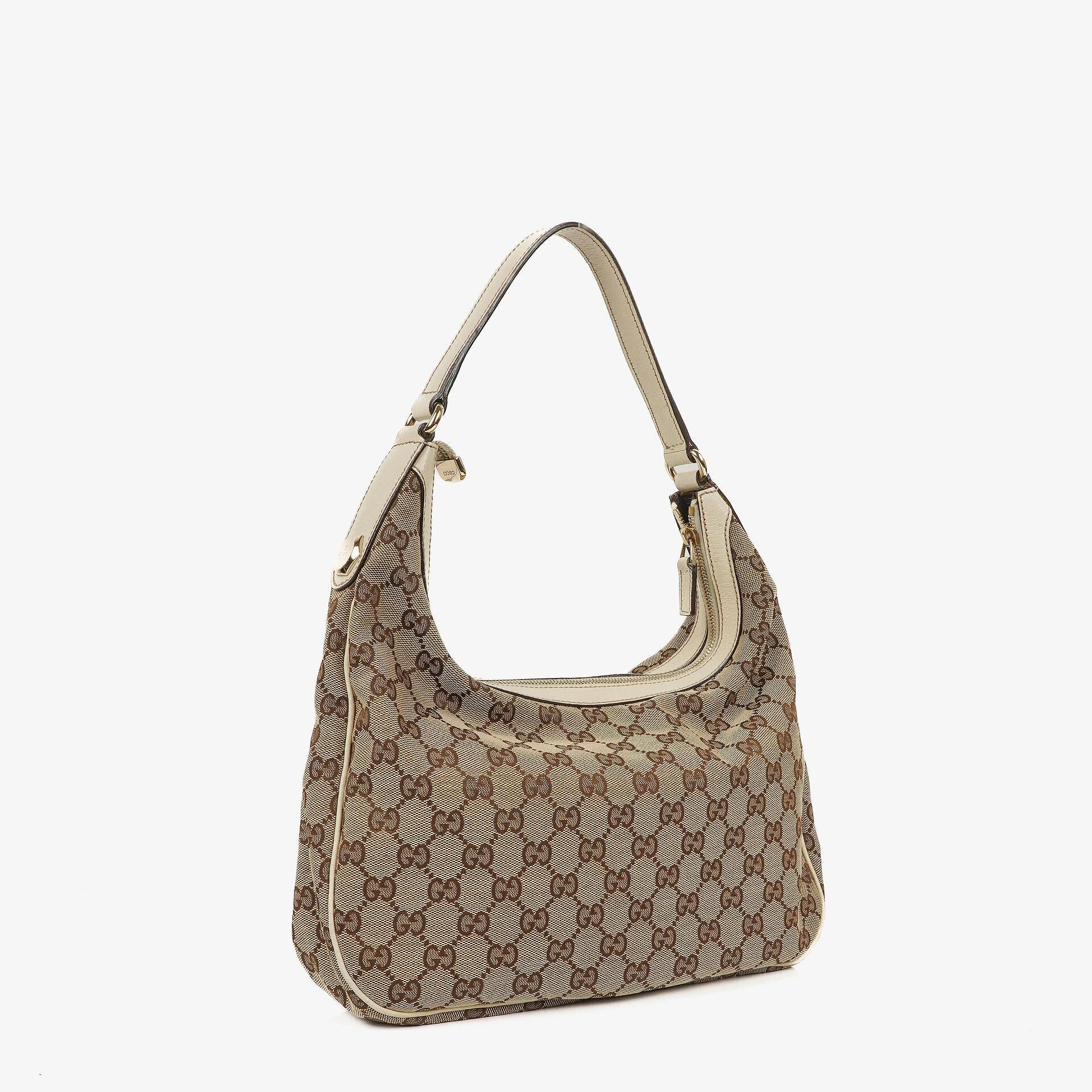 Gucci Charmy Beige GG Canvas Hobo-Tasche