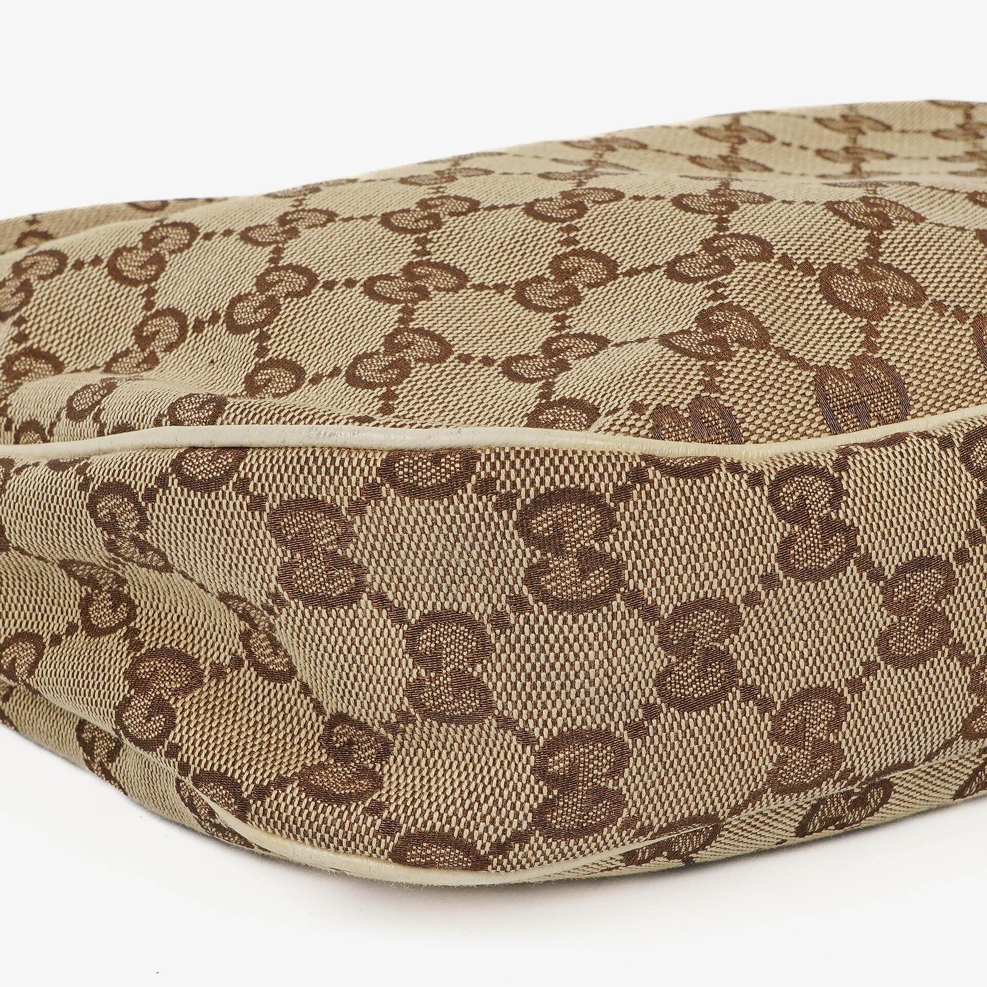Gucci Charmy Beige GG Canvas Hobo-Tasche