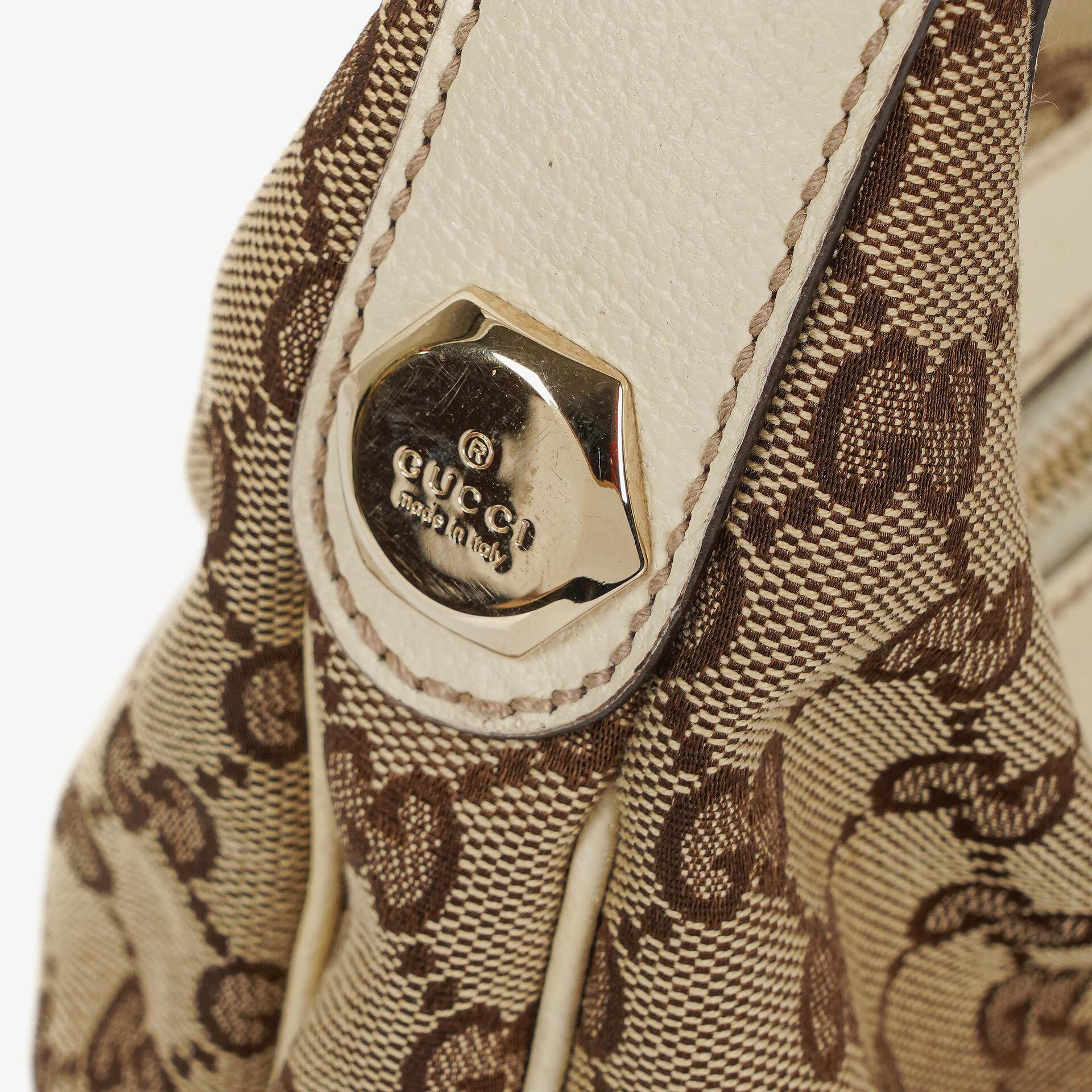 Gucci Charmy Beige GG Canvas Hobo-Tasche