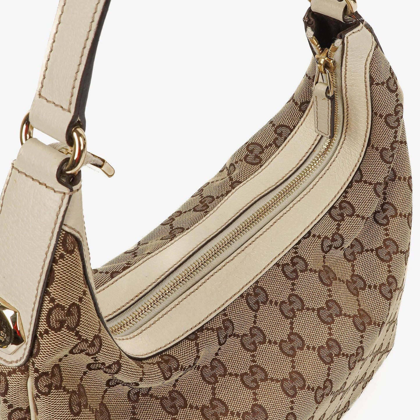 Gucci Charmy Beige GG Canvas Hobo-Tasche