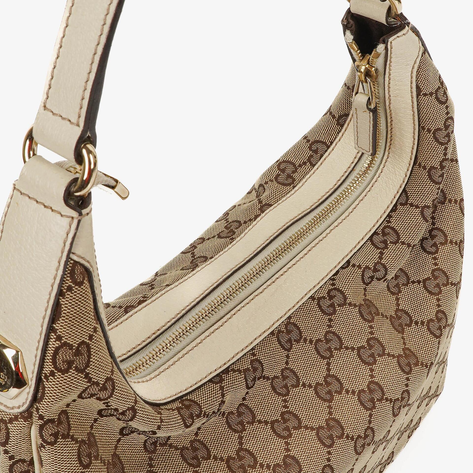 Gucci Charmy Beige GG Canvas Hobo-Tasche
