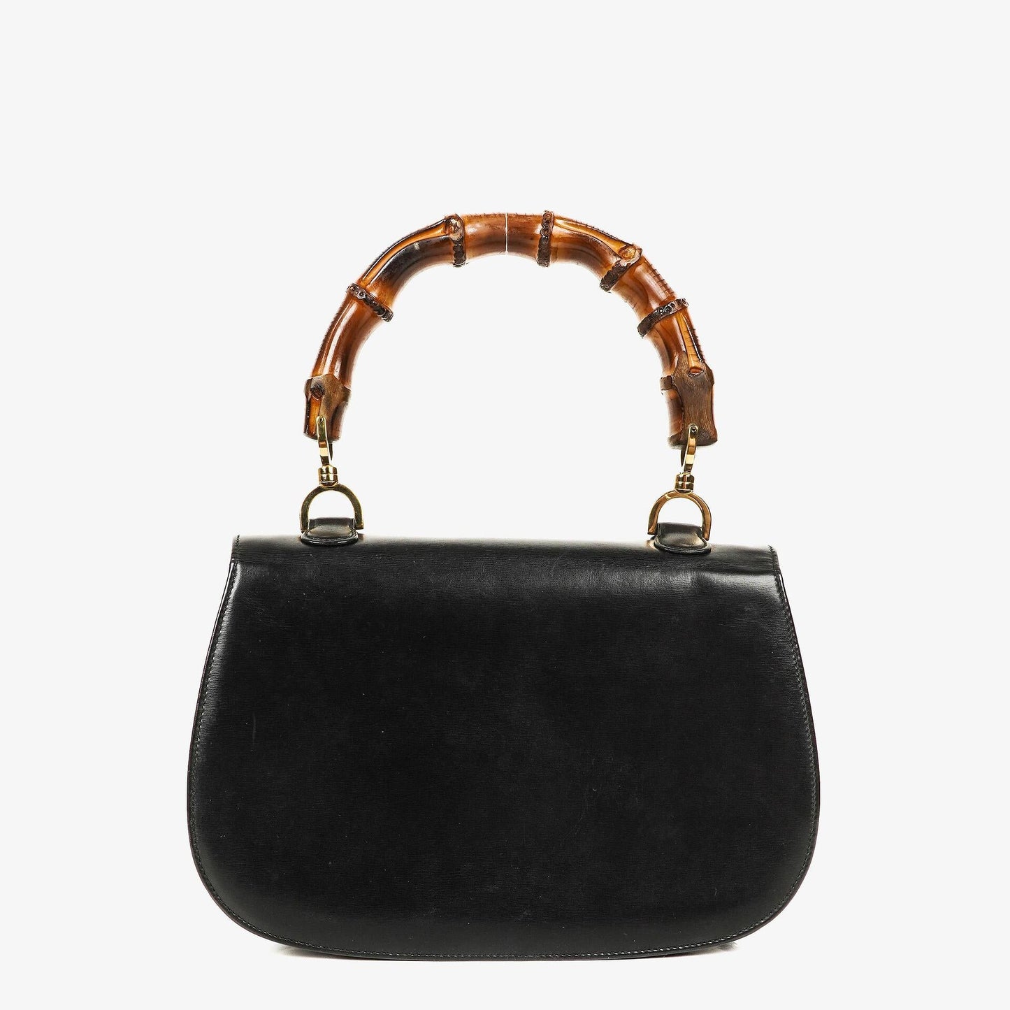 Gucci Convertible Bamboo Tasche mit Obergriff aus schwarzem Leder