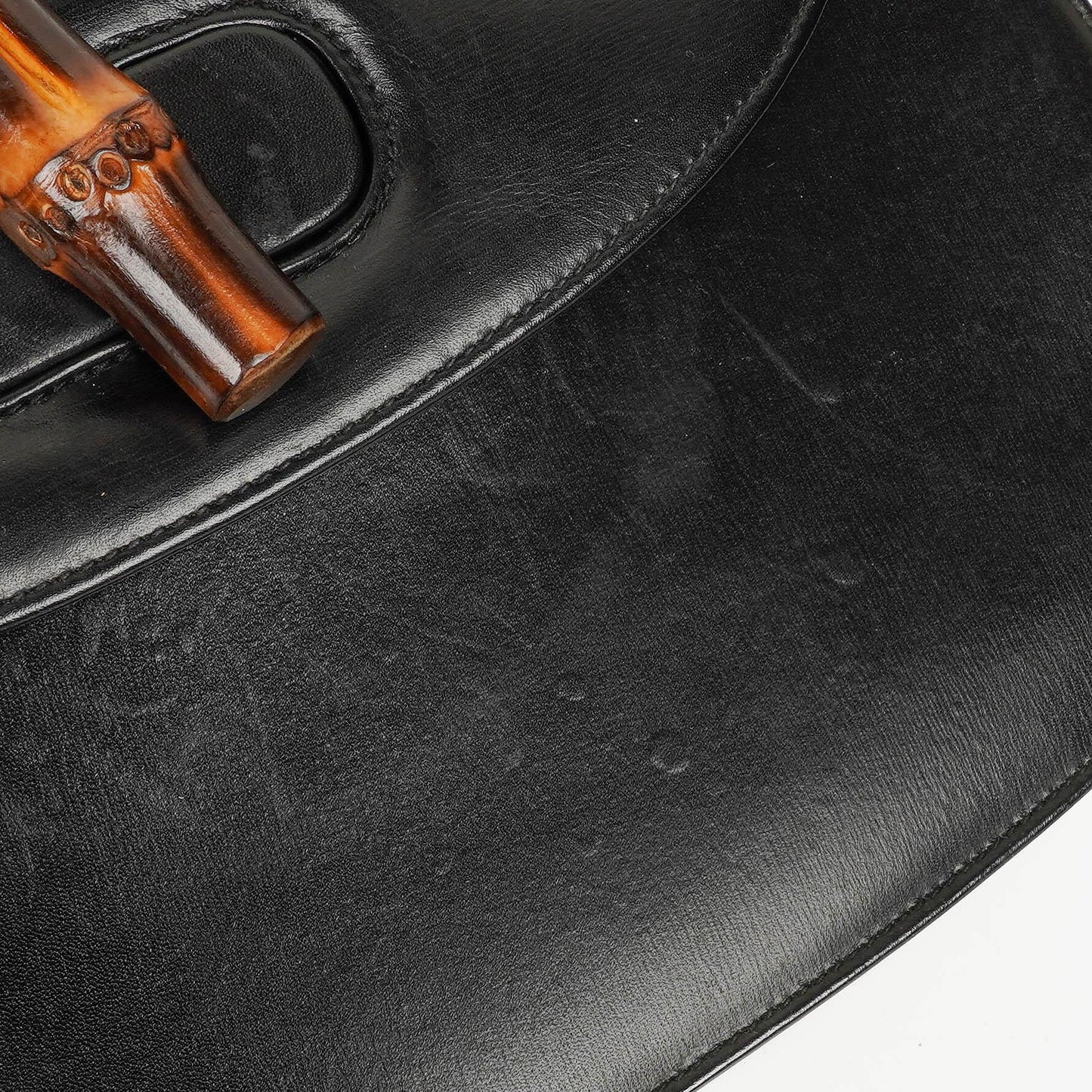 Gucci Convertible Bamboo Tasche mit Obergriff aus schwarzem Leder