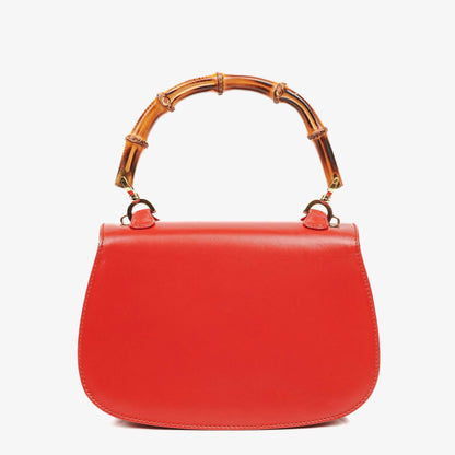 Gucci Convertible Bamboo Top Handle Tasche aus rotem Leder