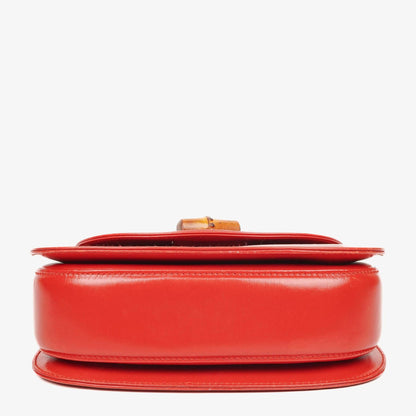 Gucci Convertible Bamboo Top Handle Tasche aus rotem Leder