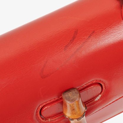 Gucci Convertible Bamboo Top Handle Tasche aus rotem Leder