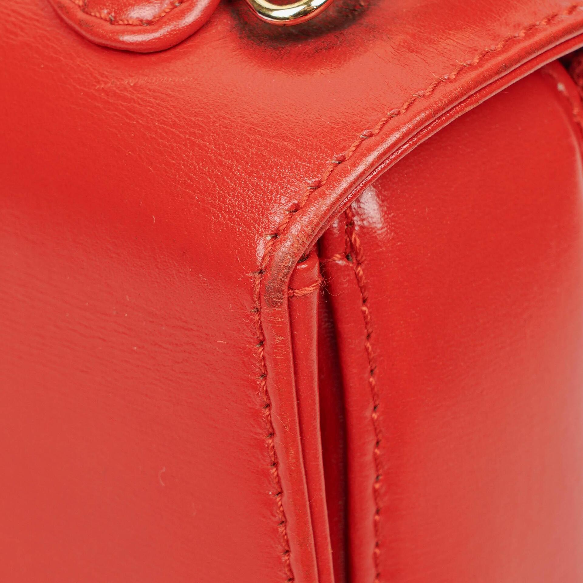 Gucci Convertible Bamboo Top Handle Tasche aus rotem Leder