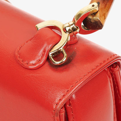 Gucci Convertible Bamboo Top Handle Tasche aus rotem Leder