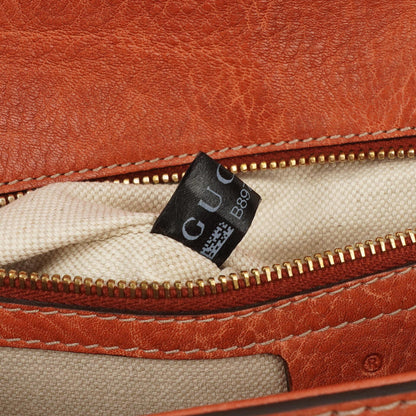 Gucci Medium New Convertible Bamboo Top Handle Tasche aus genarbtem Kalbsleder in Koralle