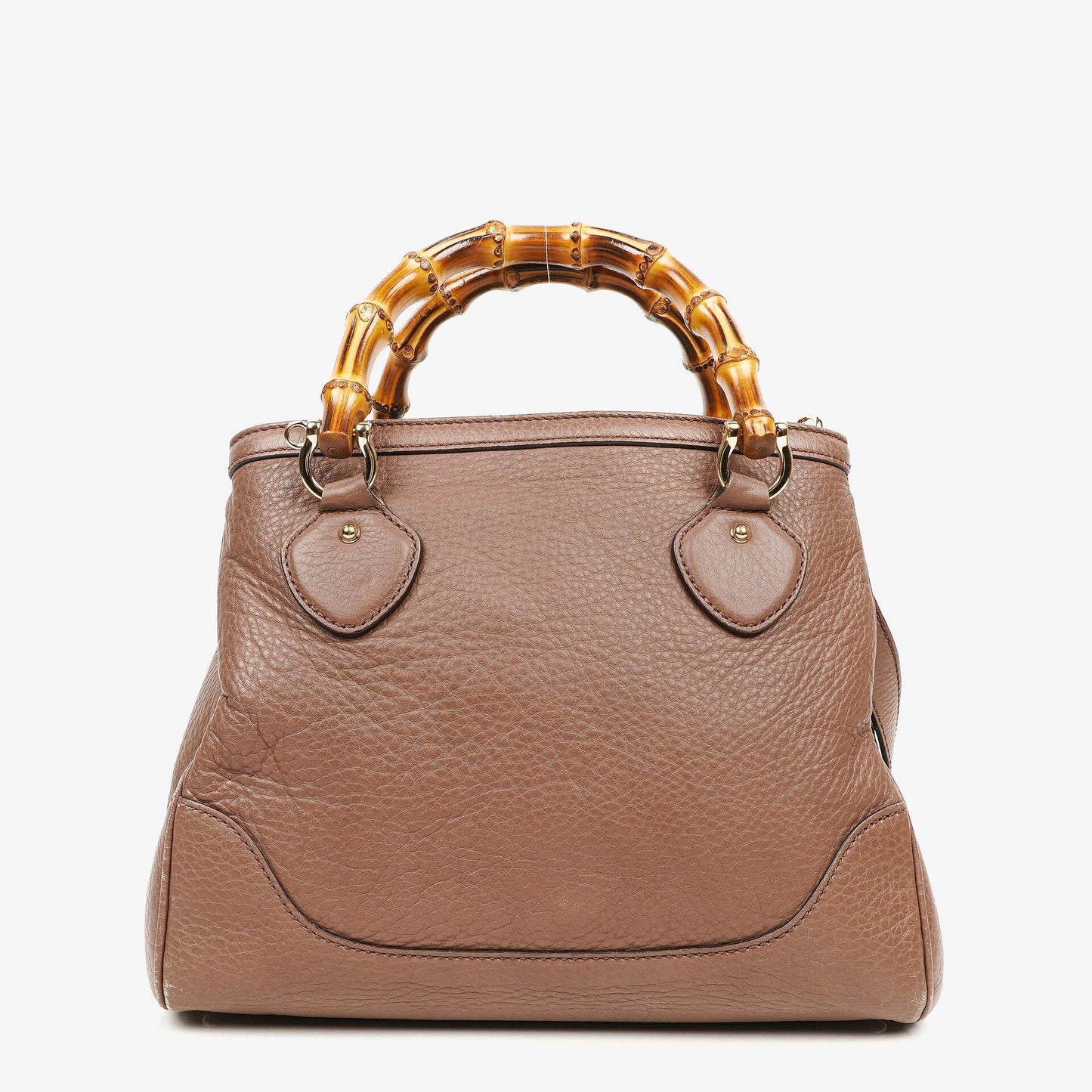 Gucci Diana Tote aus schwarzem genarbtem Leder mit Bambus-Tragegriff