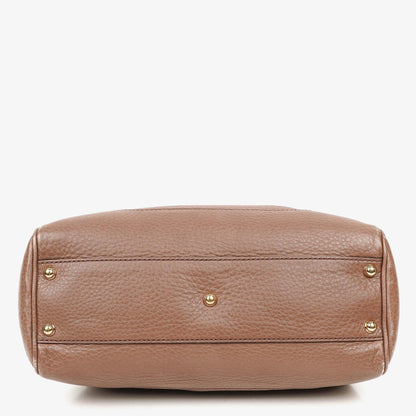 Gucci Diana Tote aus schwarzem genarbtem Leder mit Bambus-Tragegriff