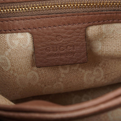 Gucci Diana Tote aus schwarzem genarbtem Leder mit Bambus-Tragegriff