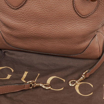 Gucci Diana Tote aus schwarzem genarbtem Leder mit Bambus-Tragegriff