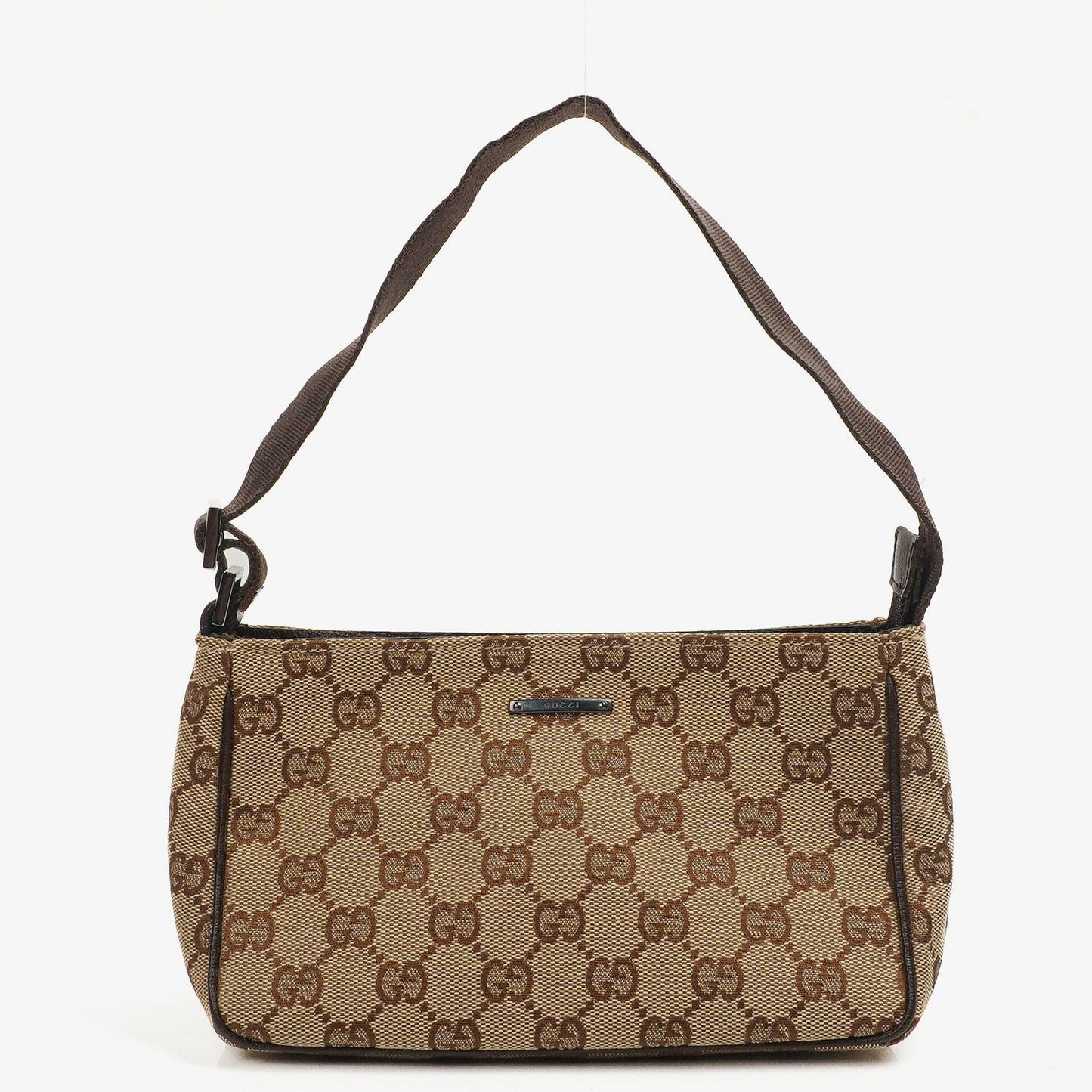 Gucci GG Braunes Monogram Kleine Schultertasche