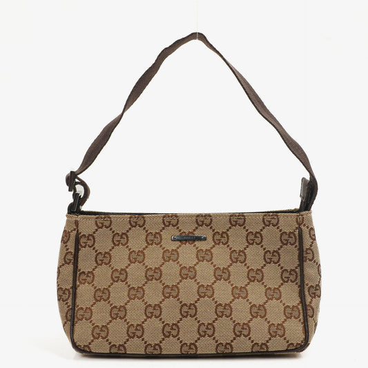 Gucci GG Braunes Monogram Kleine Schultertasche