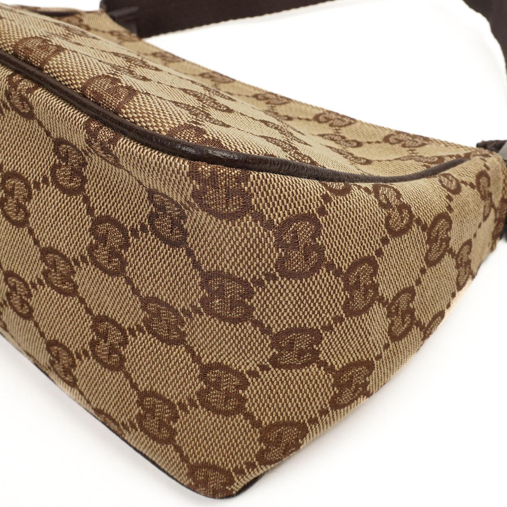 Gucci GG Braunes Monogram Kleine Schultertasche