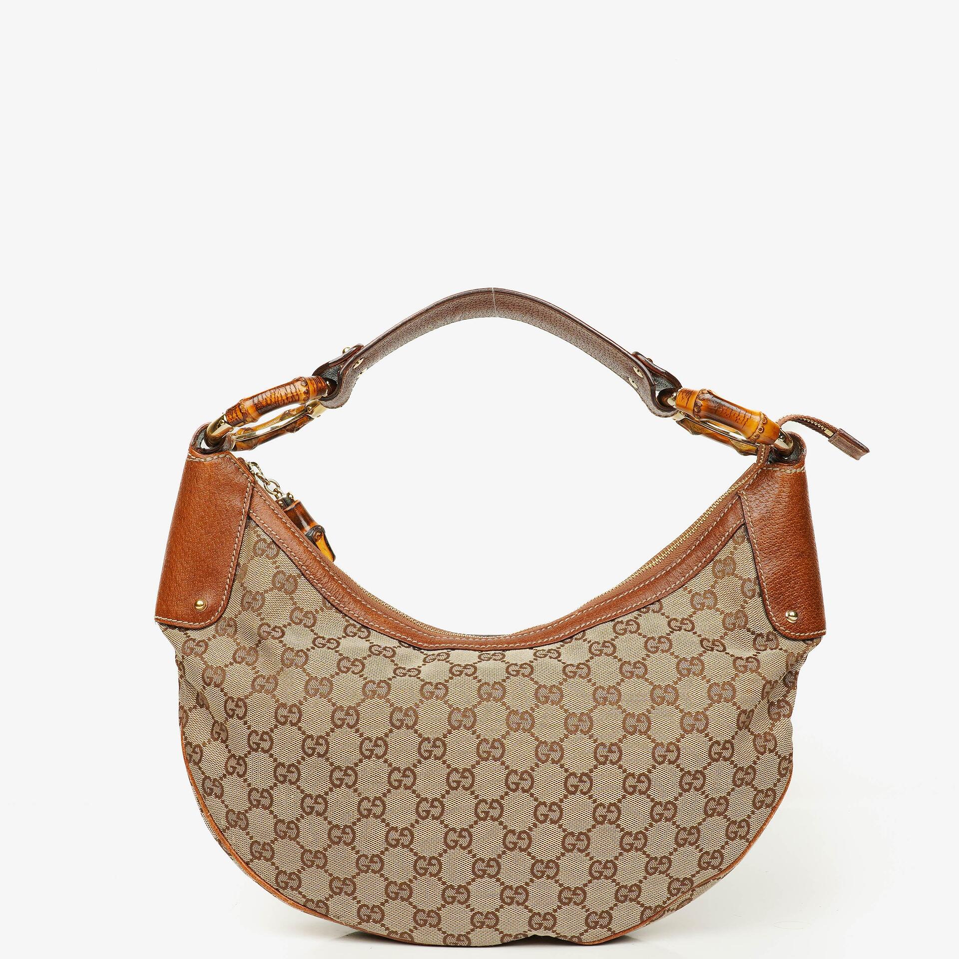 Gucci Hobo-Tasche aus GG Canvas mit Bambusring