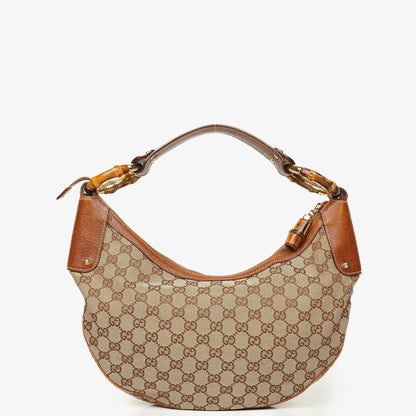 Gucci Hobo-Tasche aus GG Canvas mit Bambusring