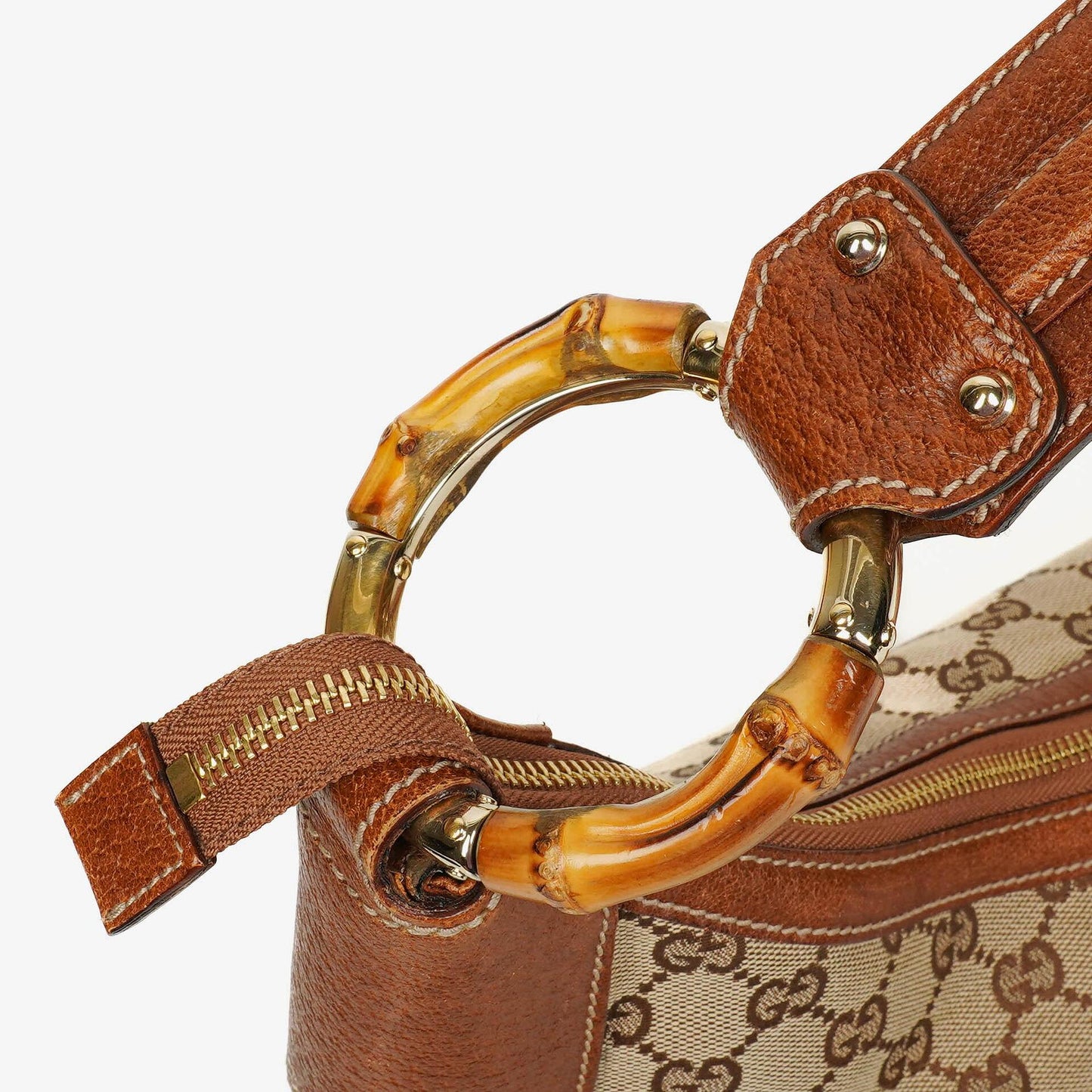 Gucci Hobo-Tasche aus GG Canvas mit Bambusring