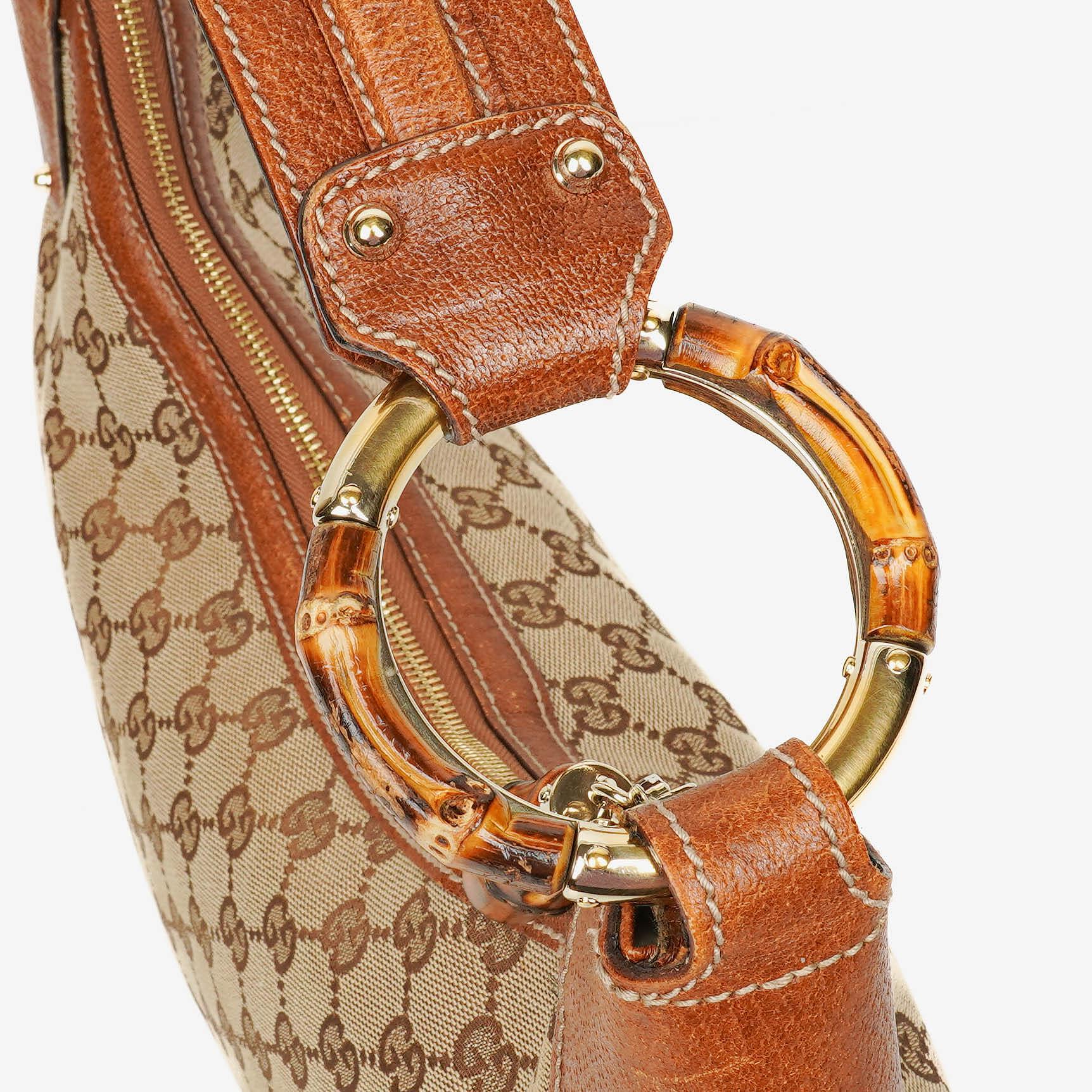 Gucci Hobo-Tasche aus GG Canvas mit Bambusring