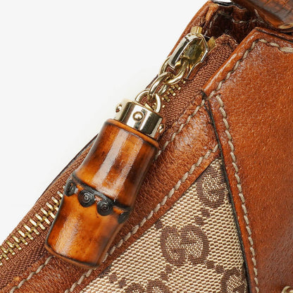 Gucci Hobo-Tasche aus GG Canvas mit Bambusring