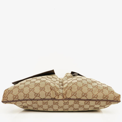 Gucci Web Messenger Tasche aus GG Canvas mit Doppeltasche