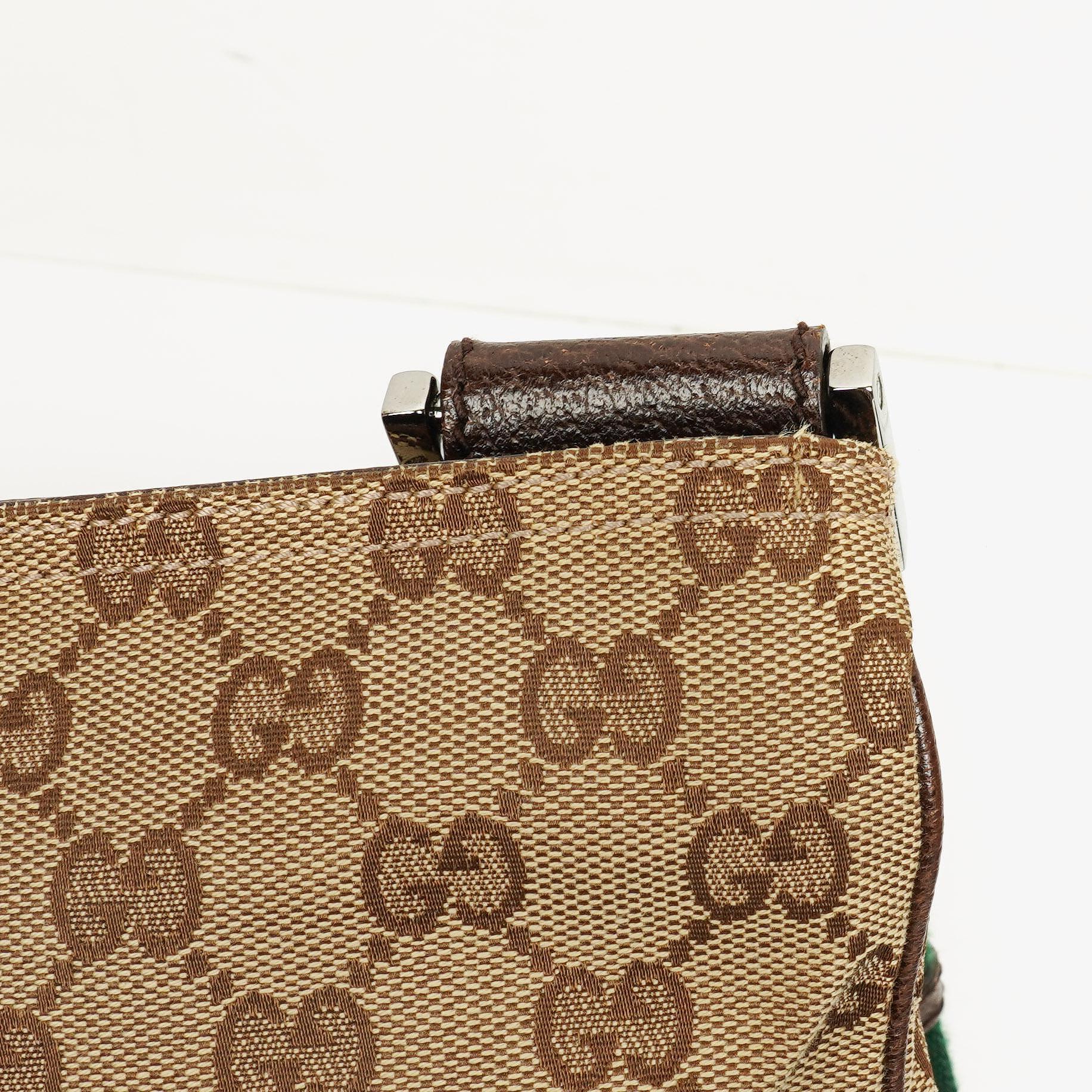 Gucci Web Messenger Tasche aus GG Canvas mit Doppeltasche