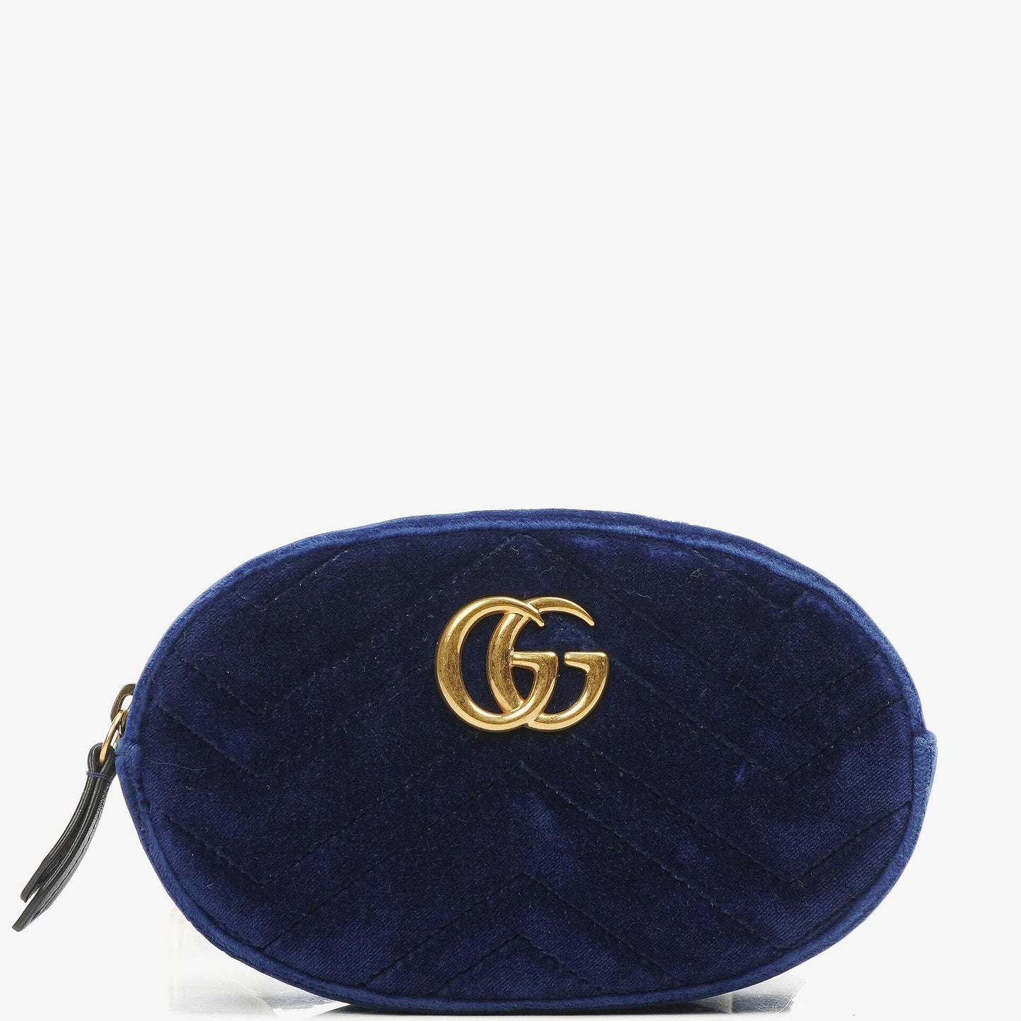 Gucci GG Marmont Matelasse Kobaltblau Samt Gürteltasche 85 34