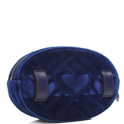 Gucci GG Marmont Matelasse Kobaltblau Samt Gürteltasche 85 34